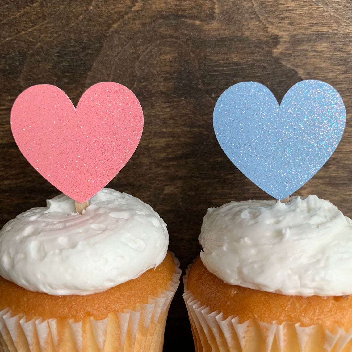 Gender reveal cupcake toppers / gender reveal / baby shower Etsy