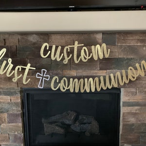 custom first communion banner, custom first communion decorations, first communion banner, first holy communion decorations, first communion