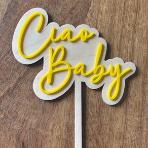 Ciao baby cake topper, Italian summer theme, baby shower cake topper bild 3