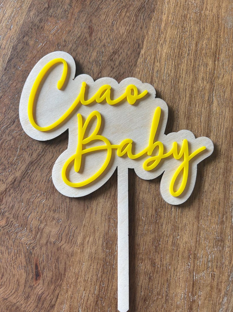 Ciao baby cake topper, Italian summer theme, baby shower cake topper bild 3