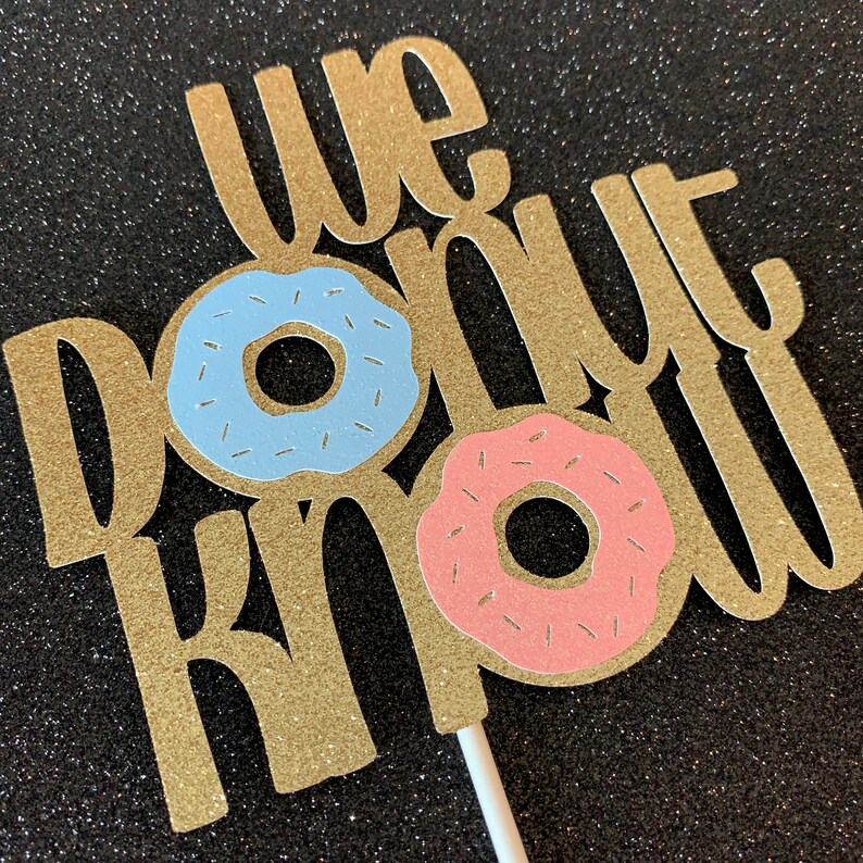 Donut Gender Reveal Cake Topper Donut Decorations Gender Etsy