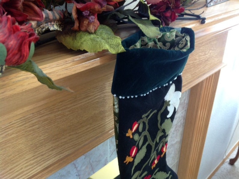 Pomegranate and White and Red Christmas Flowers Stocking Paper Etsy