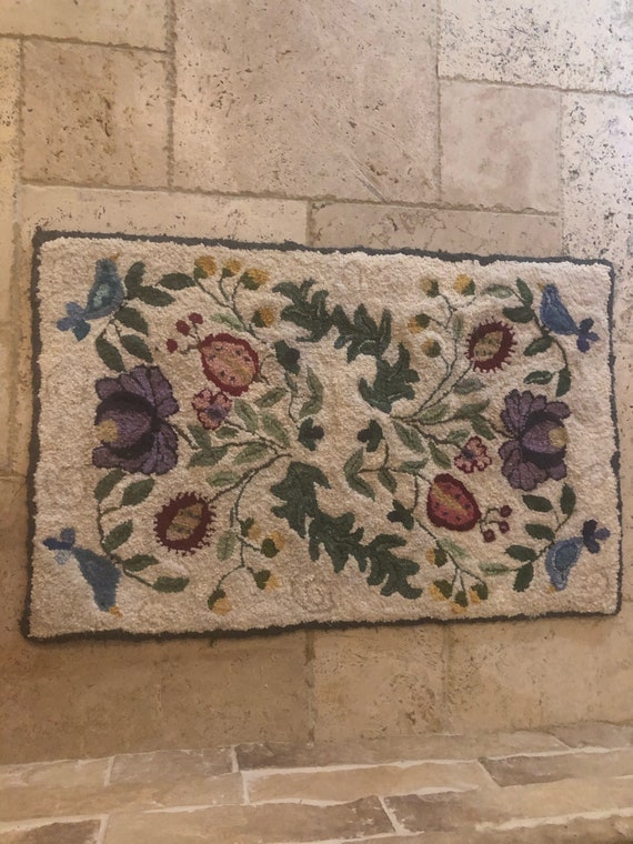 Belle Jardin de Fleurs Beautiful Garden of Flowers Rug Hooking Paper pattern only