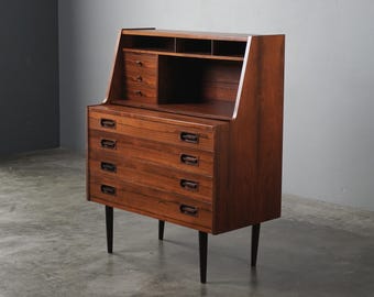 Vintage Rosewood Secretary Desk by Dyrlund Mid-Century Danish Modern