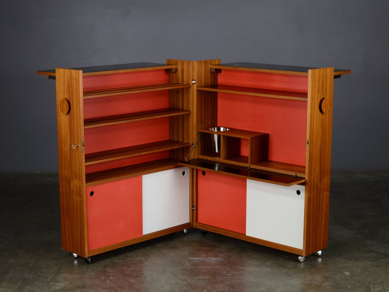 Vintage Dry Bar Cabinet Mid Century Danish Teak Etsy