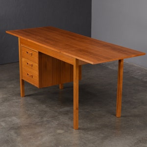 4ft Danish Modern Teak Desk w/ Drawers Mid-Century Modern image 3