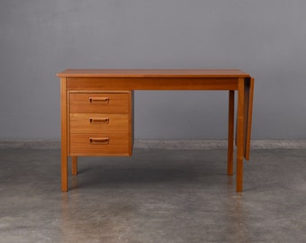 4ft Danish Modern Teak Desk w/ Drawers Mid-Century Modern