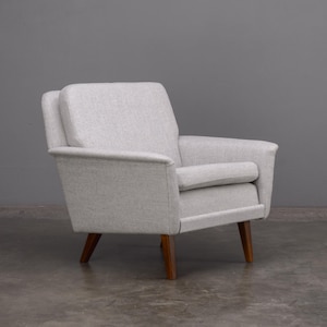 Restored Mid Century Scandinavian Modern Lounge Chair Light Gray