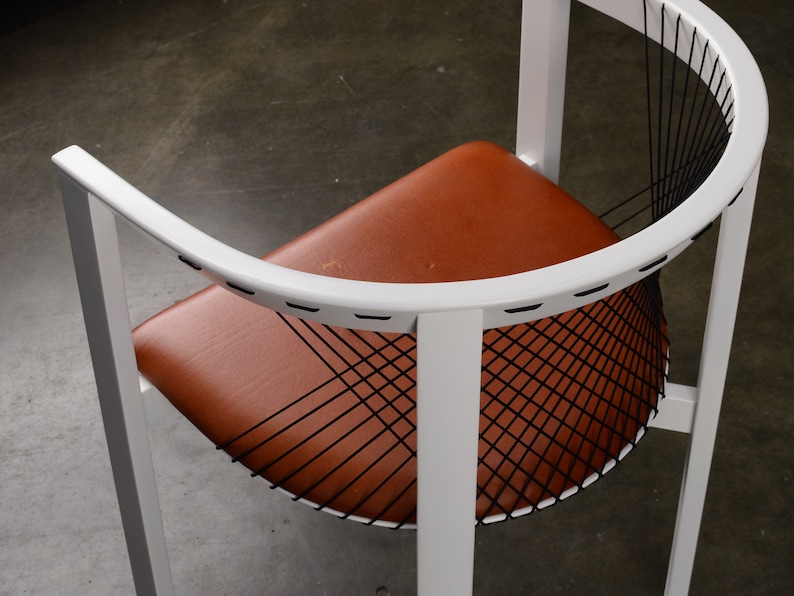 Pair of Niels Jorgen Haugesen String Chairs Armchairs Memphis Danish Modern Postmodern