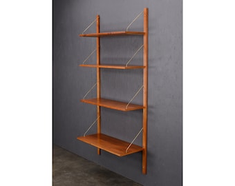 Ringerike 1 Bay Teak Mid-Century Danish Modern Floating Wall Unit