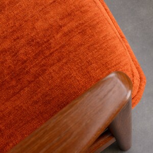 Folke Ohlsson Mid-Century Modern Lounge Chair Recliner Orange Chenille image 9