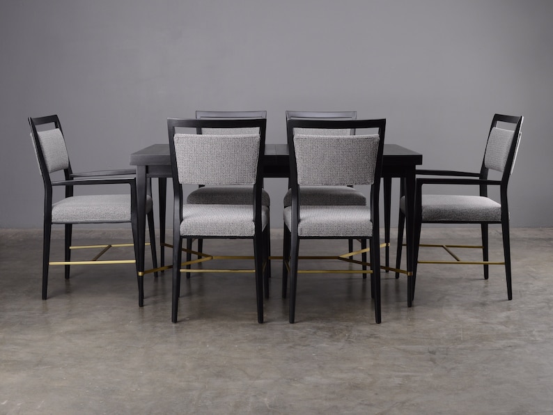 Restored 1950s Paul McCobb Irwin Collection Dining Table and Chairs Set Ebonized Mahogany image 1