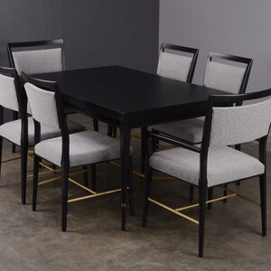 Restored 1950s Paul McCobb Irwin Collection Dining Table and Chairs Set Ebonized Mahogany image 2