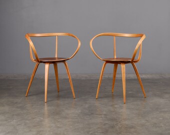 PAIR of Rare George Nelson Pretzel Chairs Plycraft for Herman