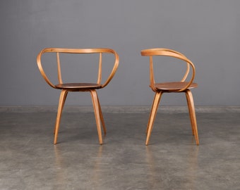 PAIR of Rare George Nelson Pretzel Chairs Plycraft for Herman Miller