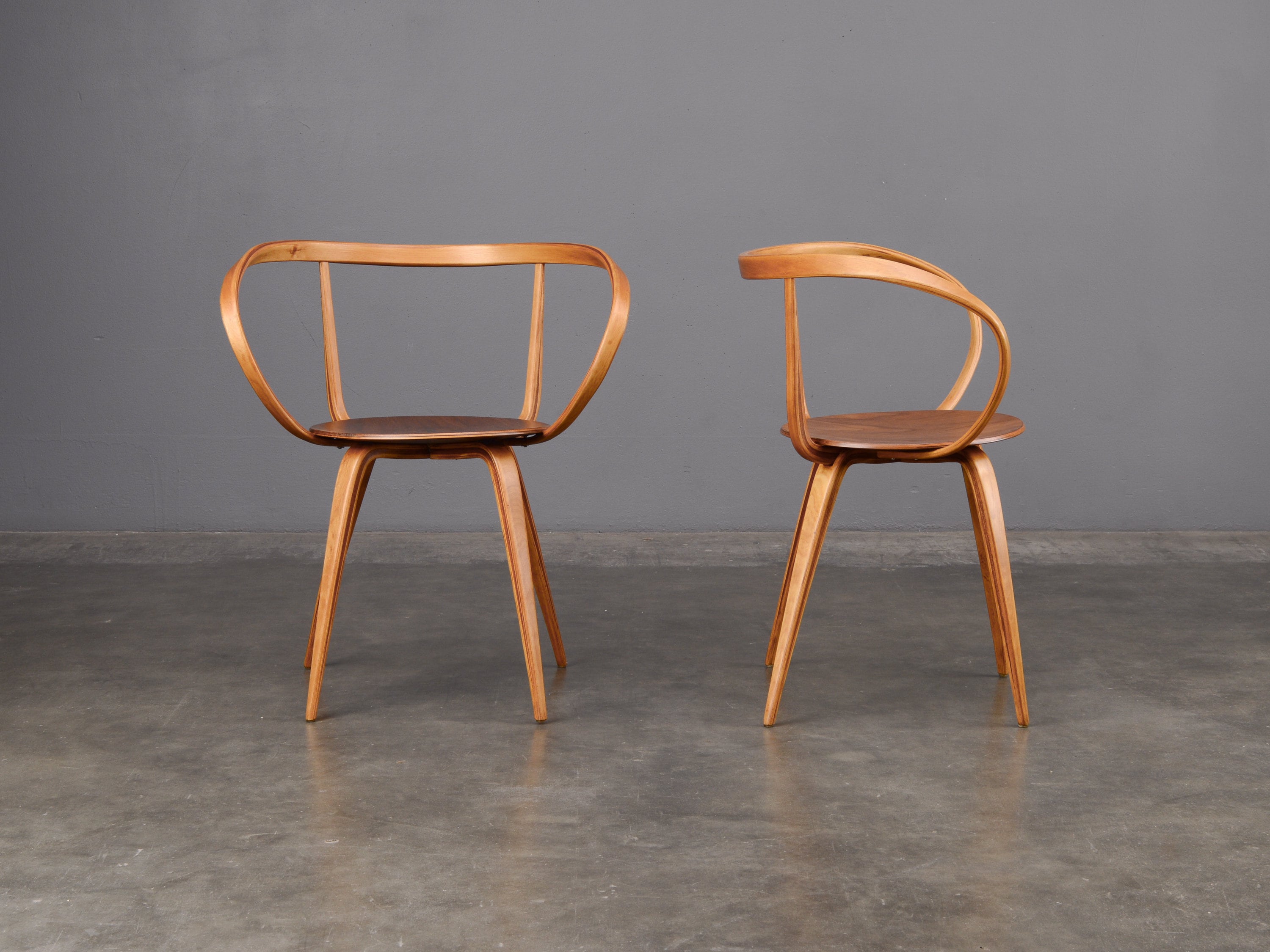 Rare George Nelson Pretzel Chairs Plycraft for Herman Miller
