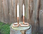 Industrial Copper Pipe Candelabra, Steampunk Wedding Centerpiece, Copper Anniversary Gift, Copper Candelabra, Wedding Gift, Mothers Day