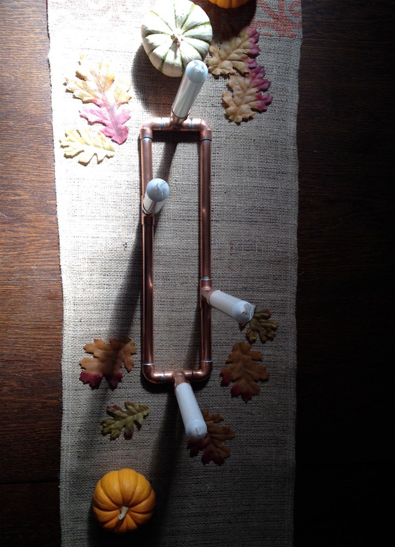 Copper Pipe Candle Holder Steampunk Wedding Centerpiece Etsy