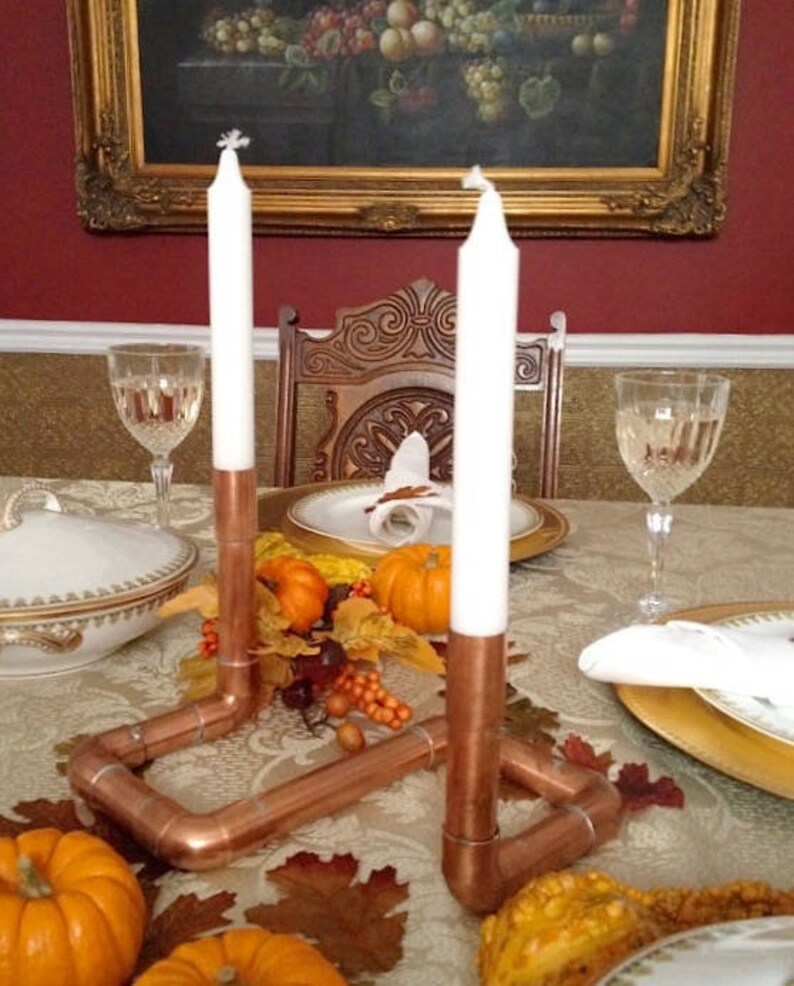 Copper Centerpiece Industrial Candle Holder Copper Holiday Etsy