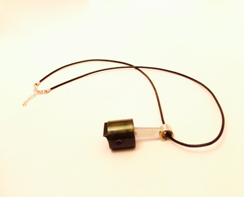 Unique Gift For Him Gearhead Mechanics Aviator Gift Steampunk Piston Pendant Biker Unisex Necklace RePurposed RC Engine Part