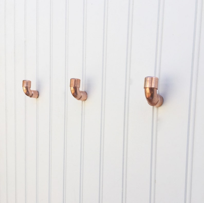 Copper Pipe Hooks 3 PC SET Industrial Copper Kitchen or Bath Etsy