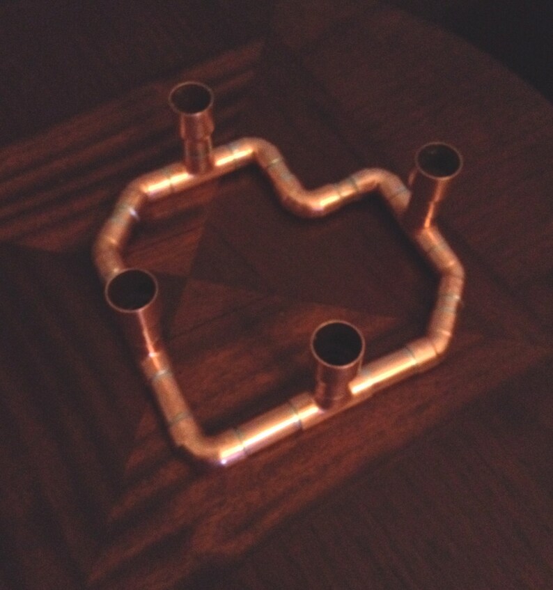 Heart Shaped Copper Candelabra Valentine Gift Copper Wedding Etsy