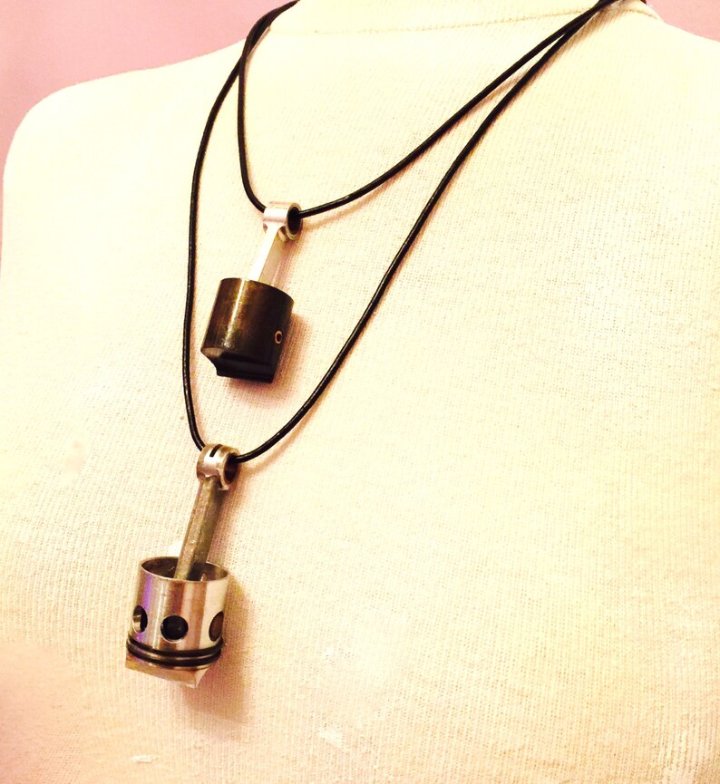 Unique Gift For Him Gearhead Mechanics Aviator Gift Steampunk Piston Pendant Biker Unisex Necklace RePurposed RC Engine Part