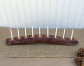 Hanukkah Menorah, Rustic Menorah Reclaimed Tree Branch Candle Holder, Hanukkah Gift, Jewish Holidays, Holiday Decor