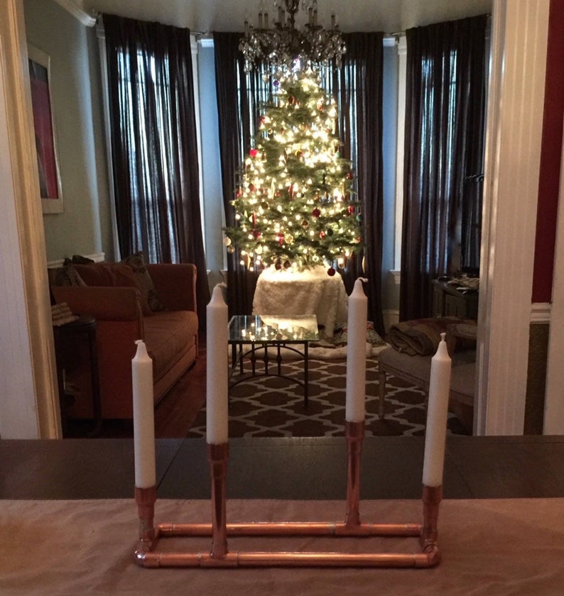 Copper Pipe Candle Holder Steampunk Wedding Centerpiece Etsy