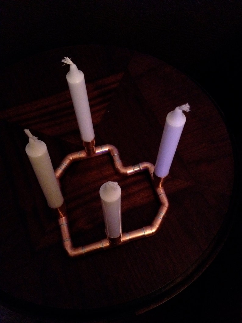 Heart Shaped Copper Candelabra Valentine Gift Copper Wedding Etsy