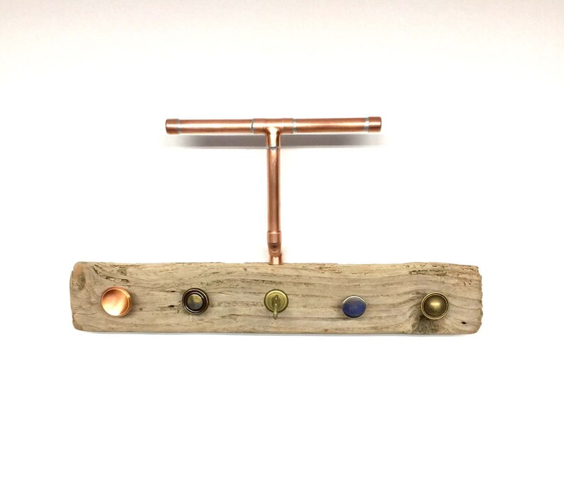Driftwood & Copper Pipe Wall Jewelry Hanger Dorm Space Saver Etsy