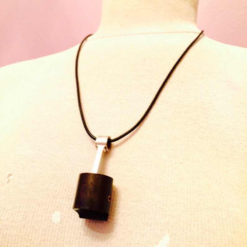 Unique Gift For Him Gearhead Mechanics Aviator Gift Steampunk Piston Pendant Biker Unisex Necklace RePurposed RC Engine Part
