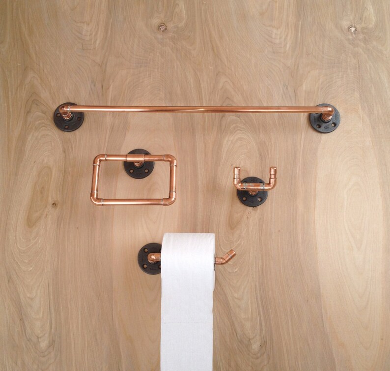Industrial Copper Pipe Towel Bar Towel Rod Modern Industrial Etsy