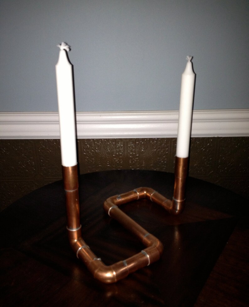 Copper Centerpiece Industrial Candle Holder Copper Holiday Etsy