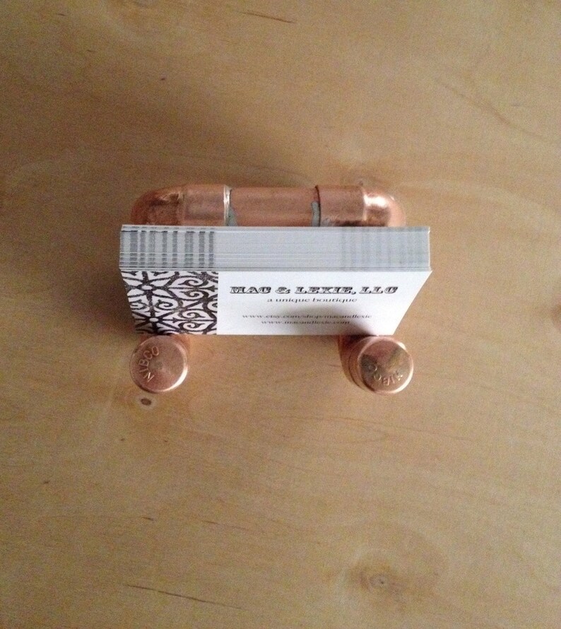 Copper Business Card Holder Industrial Design Business Card Etsy