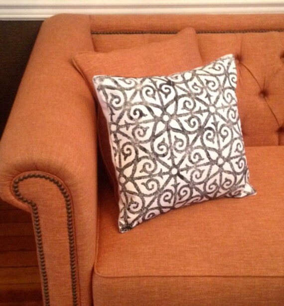 Black and White Pillow Covers Ironwork Graphic Patterned Etsy