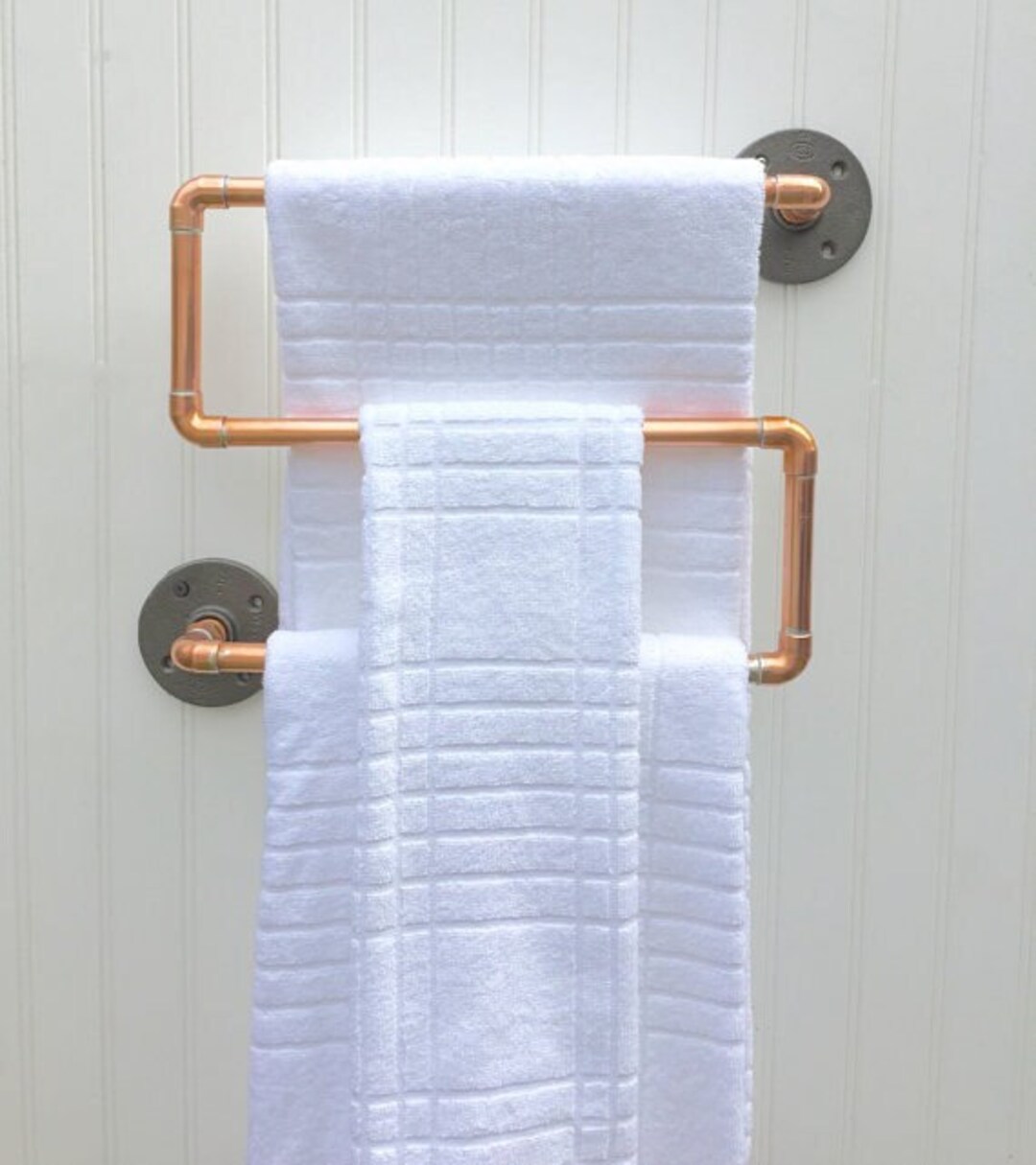 Copper Pipe Towel Rack Industrial Towel Bar Steampunk Design