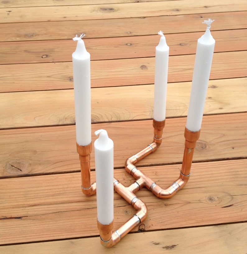 Industrial Design Candelabra Steampunk Holiday Centerpiece Etsy