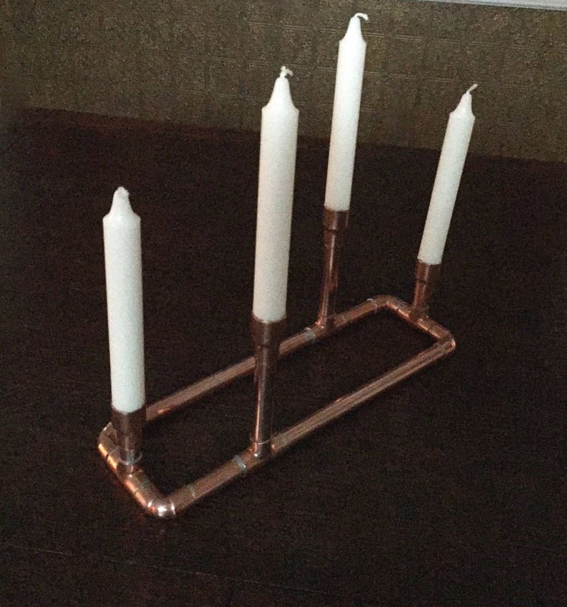 Copper Pipe Candle Holder Steampunk Wedding Centerpiece Etsy