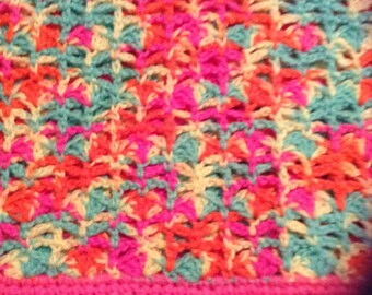 Multi Color Granny Square Baby Afghan