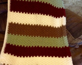 Leaping Stripe Crochet Afghan