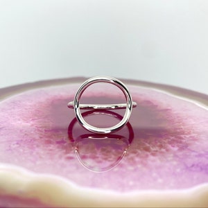 Karma Ring Silver. Large Open Circle Ring. Geometric Ring. Minimalist Ring. Holiday Gift for Girlfriend Mom Her Wife