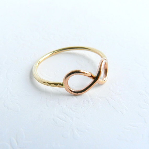 Gold Infinity Ring Rose Gold Infinity Ring for Women Gold Fill Band Great  Gift for Best Friend or Wife Two Tone Gold Ring Gold Pinky Ring