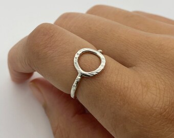 Hammered Karma Rings. Textured Open Circle Rings. Holiday Gift for Her Mom Girlfriend Wife.