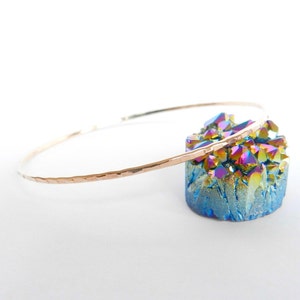 Hammered Rose Gold Bangle Hammered Bracelet 14k Rose Gold Filled