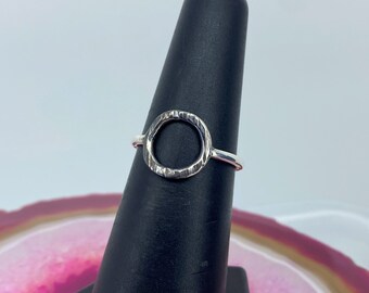 Oxidized Karma Ring. Open Circle Silver Ring. Geometric Ring. Minimalist Ring. Holiday Gift for Her Girlfriend Mom Wife