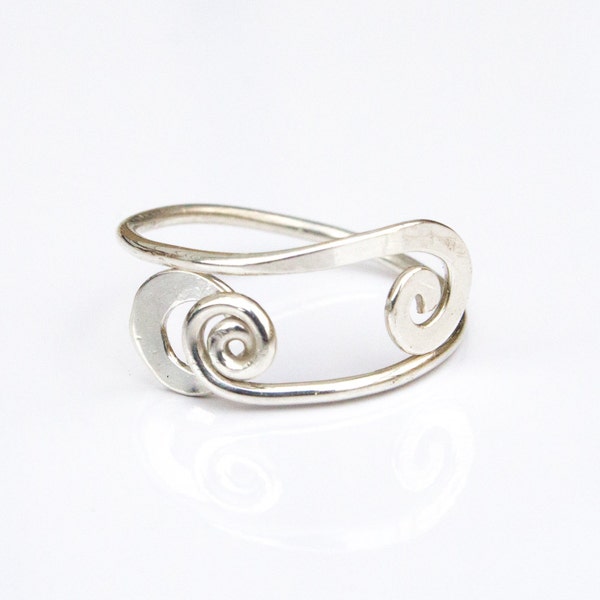 Sterling Silver Midi Ring Worn Above the Knuckle