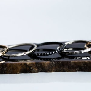 Unique Stacking Rings Textured Thin Stackable Ring Set Vivid Contrast ...