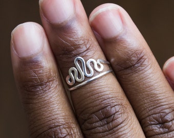 Silver Midi Ring Above Knuckle Sterling Silver Ring