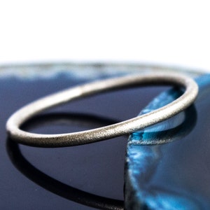 Thin Silver Ring Brush finished Solid Sterling silver